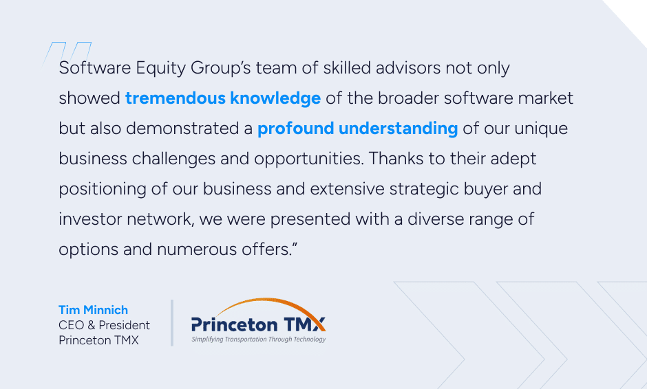 A quote from former SEG client Tim Minnich of Princeton TMX