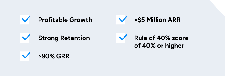 when to sell your business graphic showing a checklist of items investors and buyers are looking for 