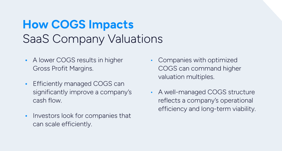 How COGS impacts SaaS company valuations