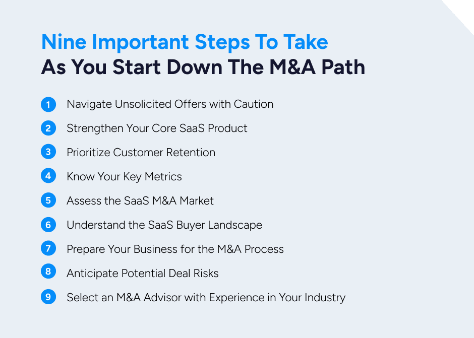 Nine important steps to take as you start down the M&A path