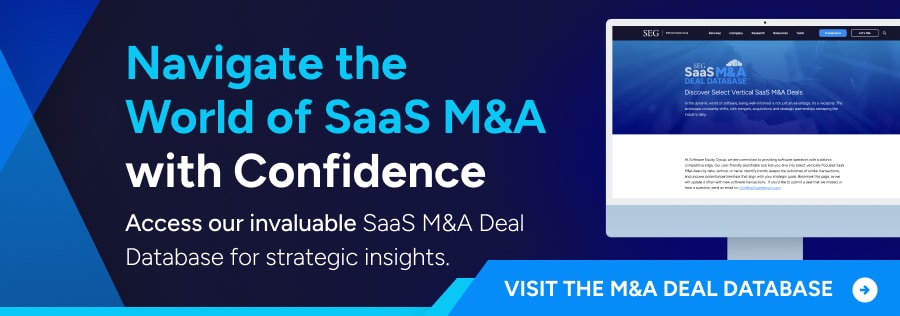 Blog Graphic promoting the SEG SaaS M&A Deal Database