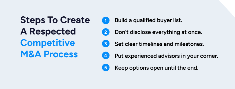 Steps to create a respected M&A process