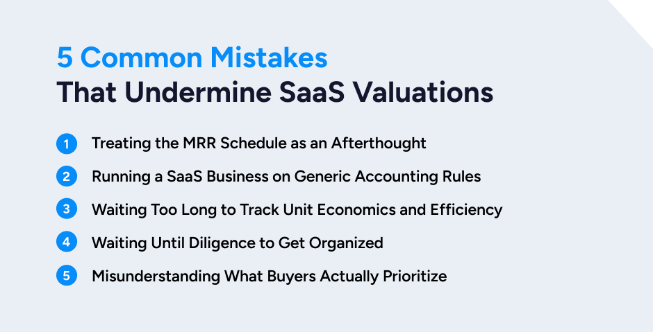 5 Common Mistakes That Undermine SaaS Valuations
